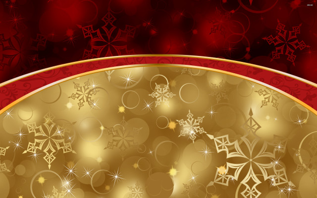 Red gold christmas background snowflakes free wallpaper for desktop - medium preview image