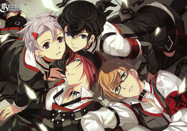 Anime group photo characters posing free wallpaper for desktop - medium preview image