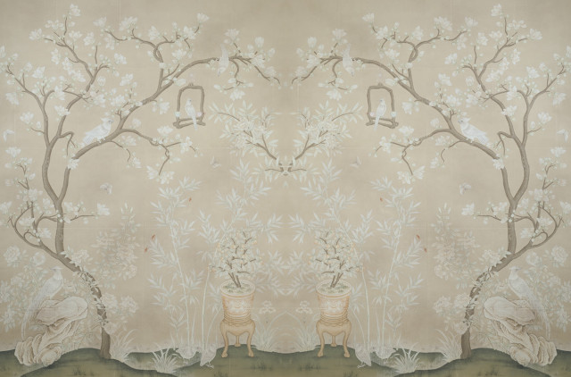 Tree vases flowers bird branch free wallpaper for desktop - medium preview image