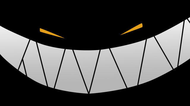 Grinning black white face yellow free wallpaper for desktop - medium preview image