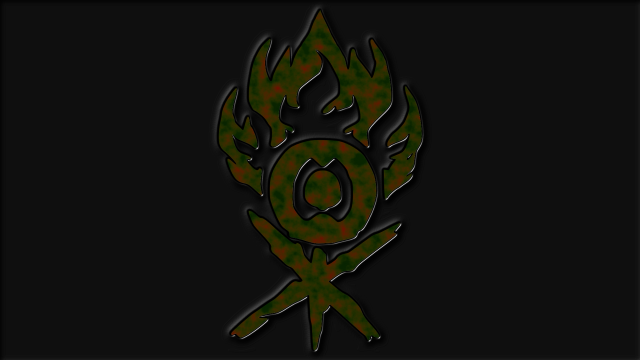 Green black fire symbol black free wallpaper for desktop - medium preview image