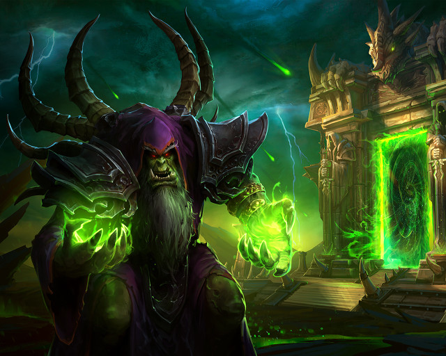 Horned man green eye glowing free wallpaper for desktop - medium preview image