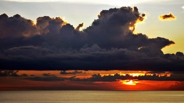 Large cloud ocean sunset time free wallpaper for desktop - medium preview image