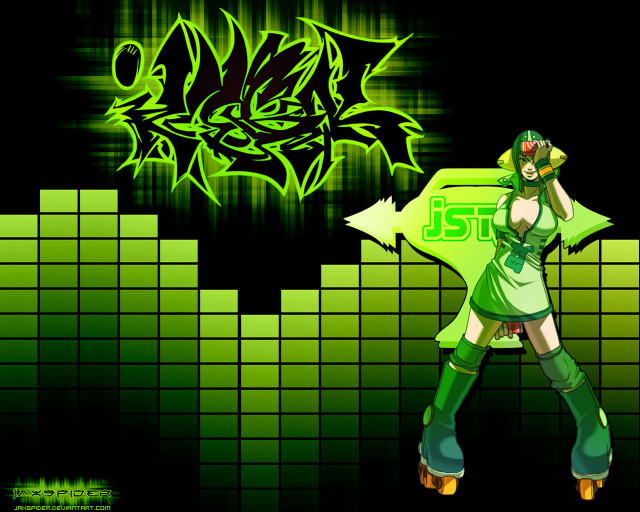 Girl green outfit cell phone free wallpaper for desktop - medium preview image