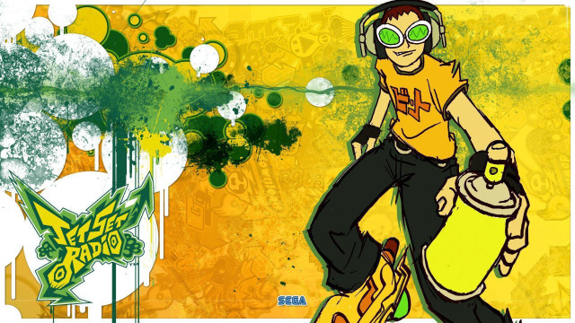 Man headphones skateboard yellow background free wallpaper for desktop - medium preview image