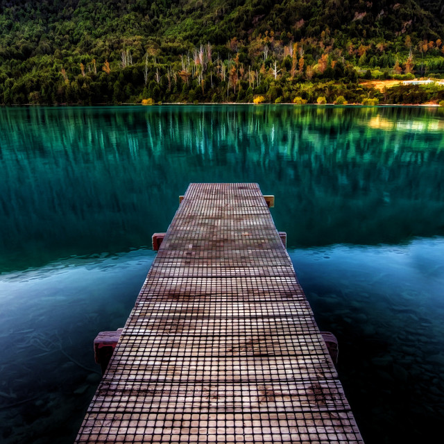 Dock water mountain range lake free wallpaper for tablet - medium preview image
