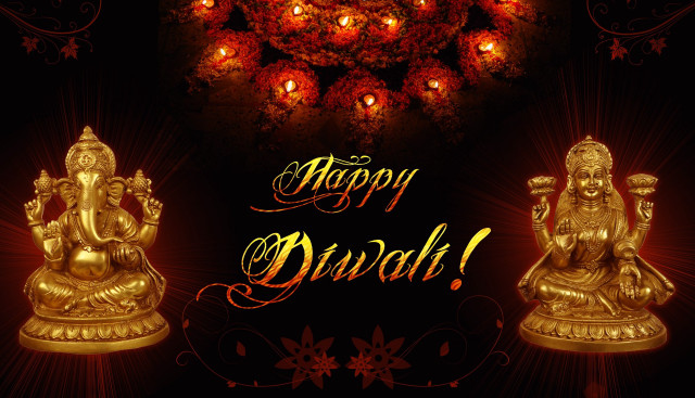 Happy diwali greeting golden gandap free wallpaper for desktop - medium preview image