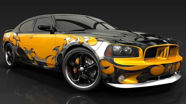 Yellow black cobra car digital free wallpaper for desktop - medium preview image