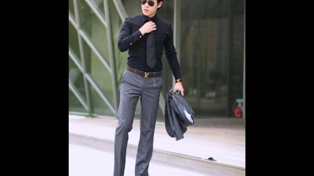 Man black shirt tie suitcase free wallpaper for desktop - medium preview image