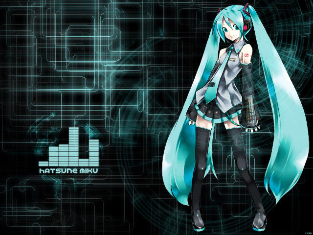 Aqua hair anime girl blue free wallpaper for desktop - medium preview image