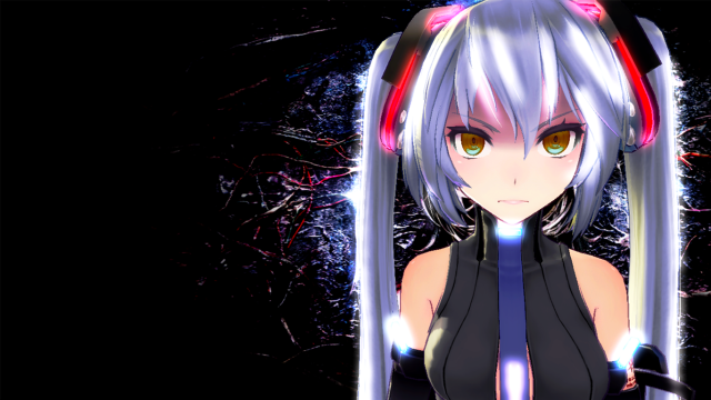 Anime character long hair headphones free wallpaper for desktop - medium preview image