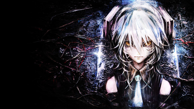 Anime character sword creepy look free wallpaper for desktop - medium preview image