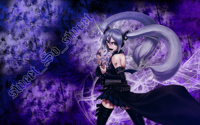 Gothic anime woman sword purple free wallpaper for desktop - medium preview image