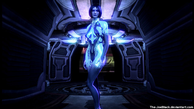 Woman futuristic space blue light #2 free wallpaper for desktop - medium preview image