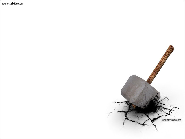 Hammer crack ground white background free wallpaper for desktop - medium preview image