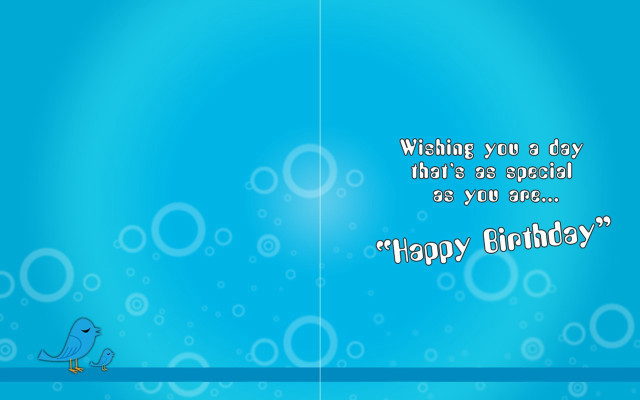 Blue birthday card bird special free wallpaper for desktop - medium preview image