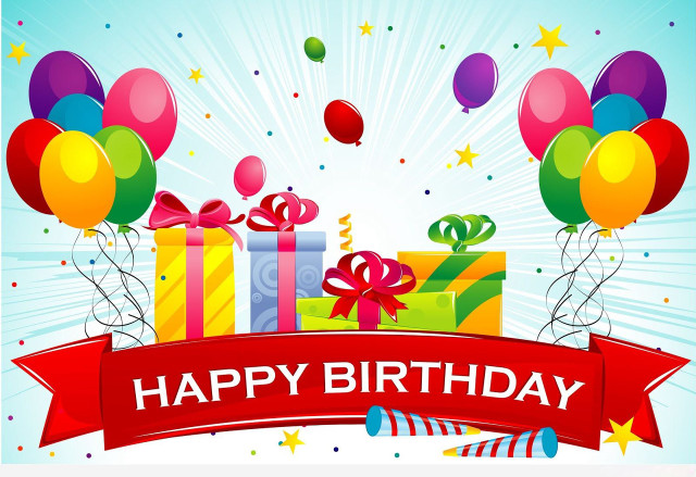 Birthday card balloons festive celebration free wallpaper for desktop - medium preview image