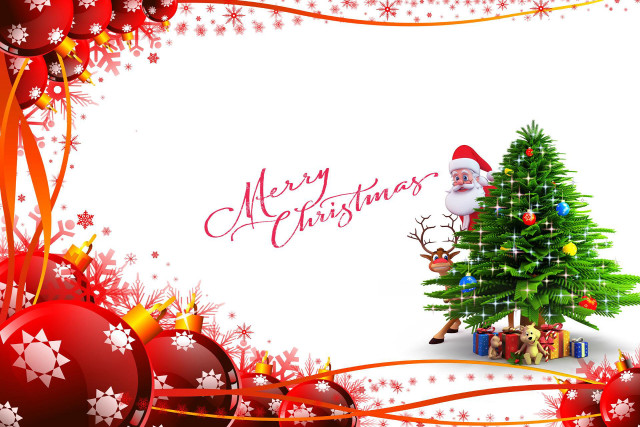 Santa claus christmas tree presents #2 free wallpaper for desktop - medium preview image