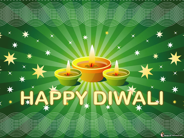 Diwali happy candles green background free wallpaper for desktop - medium preview image