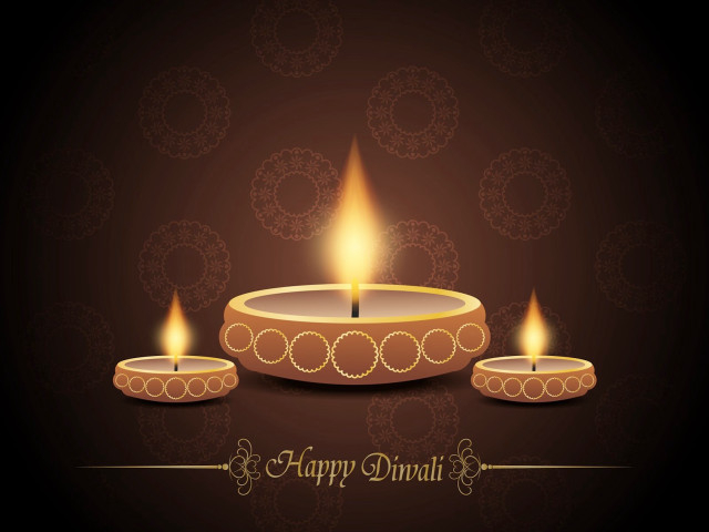 Diwali three candles dark background free wallpaper for desktop - medium preview image