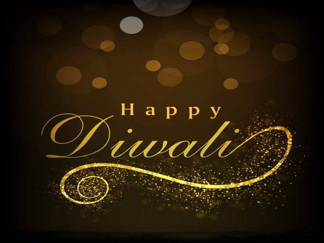 Diwali happy gold sparkles dark free wallpaper for desktop - medium preview image