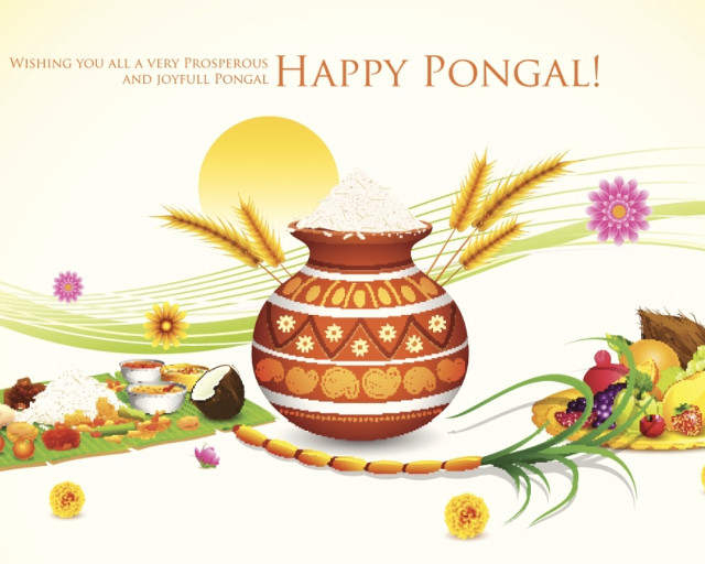 Happy pongal rice vase flowers free wallpaper for desktop - medium preview image