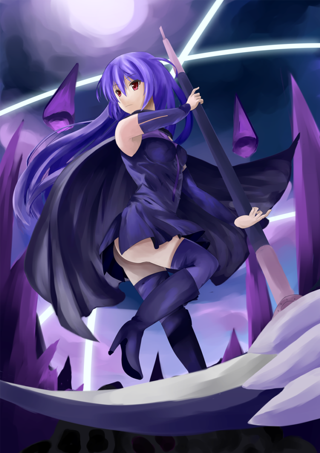 Cartoon character sword purple outfit free wallpaper for mobile - medium preview image