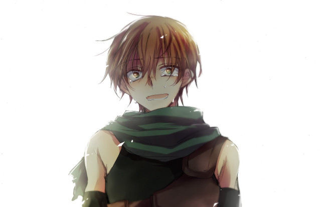 Green shirt brown hair crying free wallpaper for desktop - medium preview image