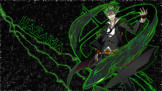 Anime green hair black suit free wallpaper for desktop - medium preview image