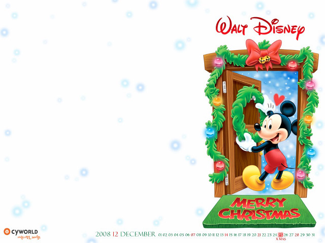 Mickey mouse christmas card merry free wallpaper for desktop - medium preview image