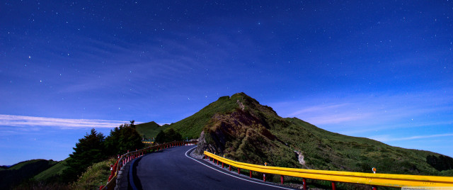Road mountain blue sky stars free wallpaper for desktop - medium preview image