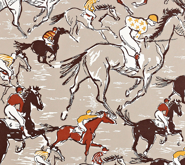 Horses jockeys beige background red free wallpaper for tablet - medium preview image