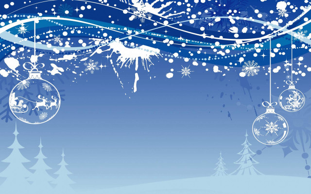 Blue christmas background snowflakes ornaments free wallpaper for desktop - medium preview image