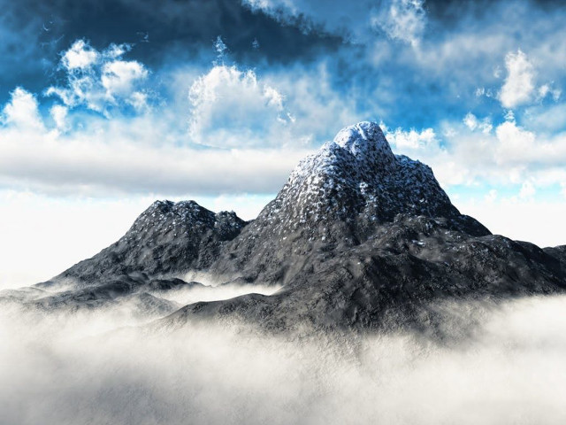 Snowy mountain cloudy sky foreground free wallpaper for desktop - medium preview image