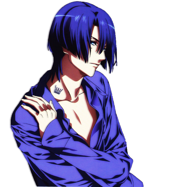 Blue haired man posing blood free wallpaper for tablet - medium preview image
