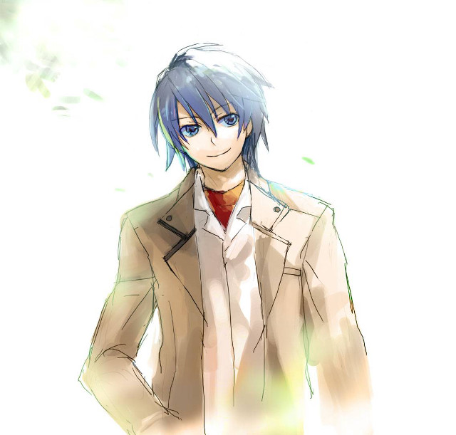 Man blue hair suit red free wallpaper for tablet - medium preview image