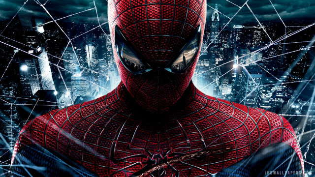 Spider man cityscape background face #3 free wallpaper for desktop - medium preview image