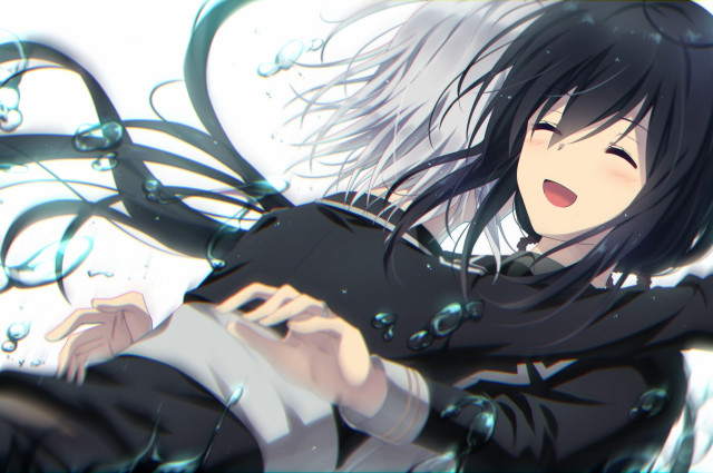 Black hair coat cellphone underwater free wallpaper for desktop - medium preview image