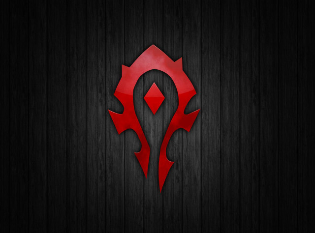 Red horde symbol black wood free wallpaper for desktop - medium preview image