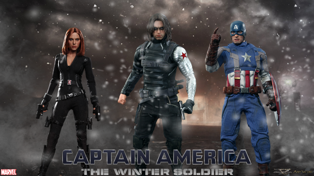 Captain america winter soldier black free wallpaper for desktop - medium preview image