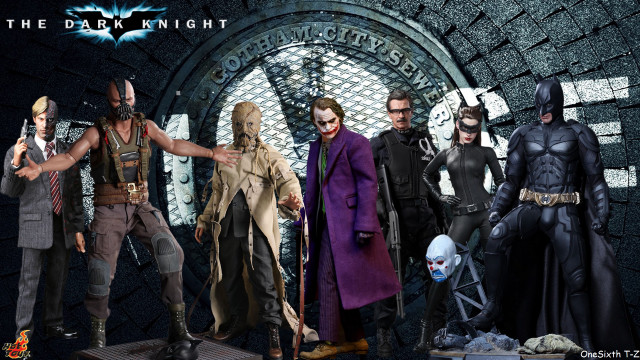 Batman action figures dark room free wallpaper for desktop - medium preview image