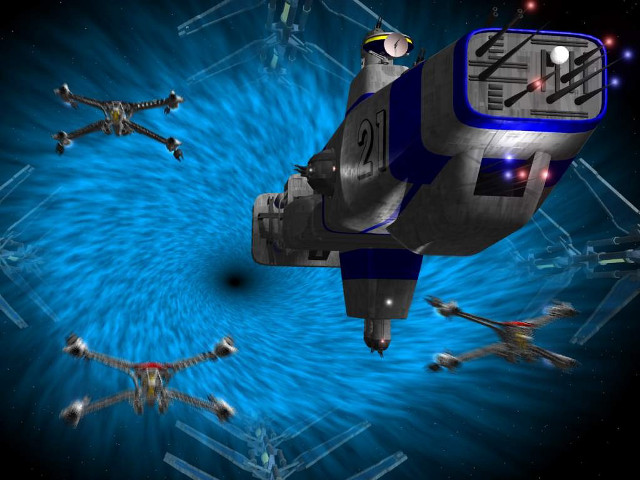 Space station spiral stars shuttle free wallpaper for desktop - medium preview image