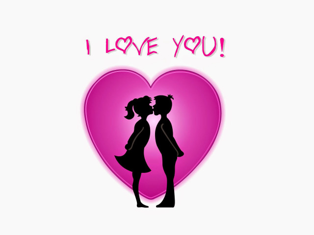 Couple kissing heart i love free wallpaper for desktop - medium preview image