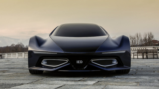 Futuristic car brick surface building free wallpaper for desktop - medium preview image