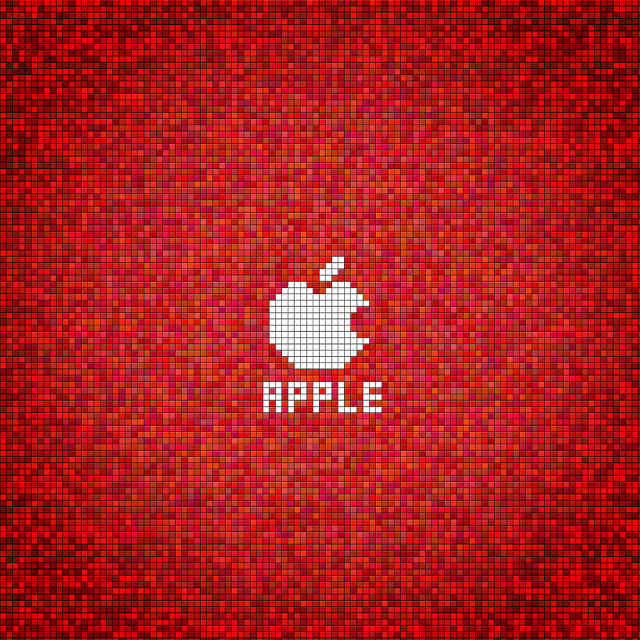 Red background apple logo side free wallpaper for tablet - medium preview image