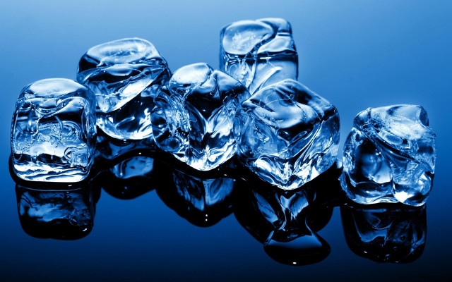 Ice cubes blue surface water free wallpaper for desktop - medium preview image