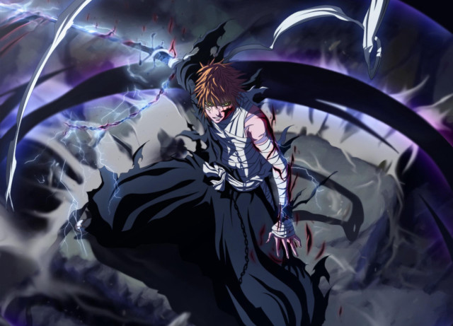 Man sword demon lightning background free wallpaper for desktop - medium preview image