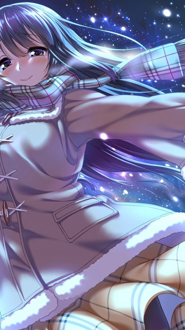 Girl white dress flying arms free wallpaper for mobile - medium preview image