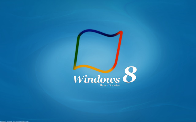 Blue background rainbow logo windows free wallpaper for desktop - medium preview image