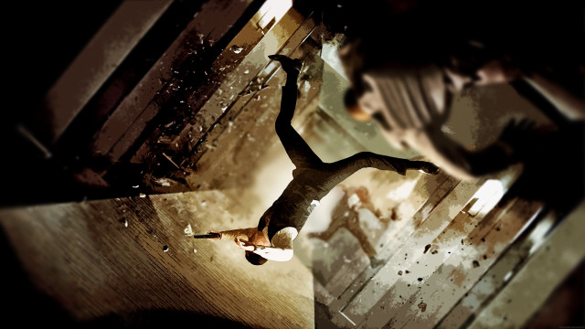 Jumping person clock room standing free wallpaper for desktop - medium preview image